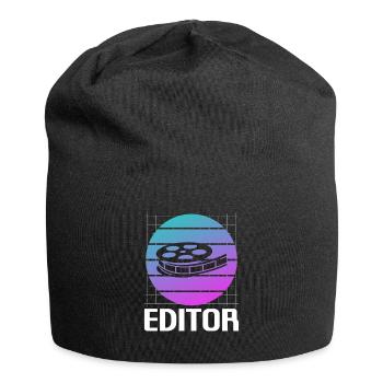 Retro Vintage Classic Editor Editing - Jersey-Beanie - Schwarz - Vorne