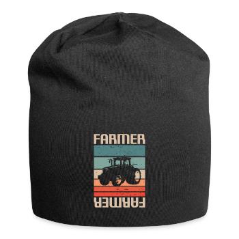 Retro Vintage Classic Farmer Farming - Jersey-Beanie - Schwarz - Vorne