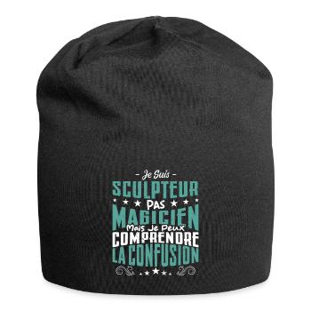 Je Suis Sculpteur Pas Magicien - Bonnet en jersey - noir - Devant