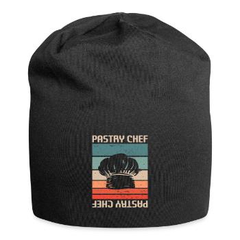 Retro Vintage Pastry Chef Pastries - Jersey Beanie - black - Front