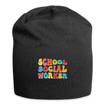 Betreuer an einer Schule Sozialarbeiter - Jersey-Beanie - Schwarz - Vorne
