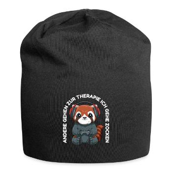 Gaming Roter Panda - Lustiges Gamer Zocken - Jersey-Beanie - Schwarz - Vorne
