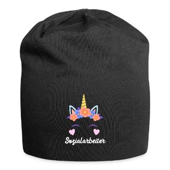 Ich bin einzigartig ich bin Sozialarbeiter - Jersey-Beanie - Schwarz - Vorne