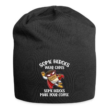 Certains héros font votre cadeau de café - Bonnet en jersey - noir - Devant