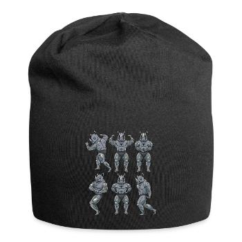 Nashorn Fitness Fitnessstudio Motivation - Jersey-Beanie - Schwarz - Vorne