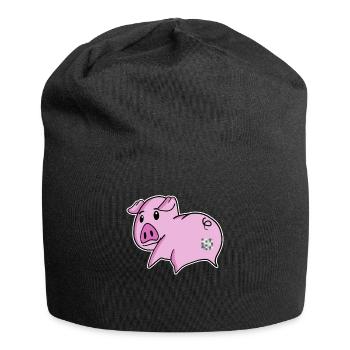 Schwein Arsch - Schwein Hintern - Jersey-Beanie - Schwarz - Vorne