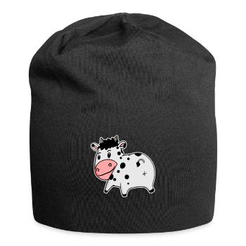 Kuh Arsch - Kuh Hintern - Jersey-Beanie - Schwarz - Vorne