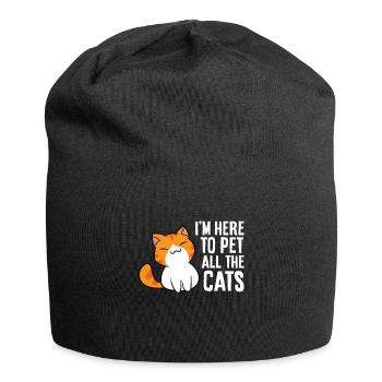Je suis là pour caresser tous les chats - Bonnet en jersey - noir - Devant