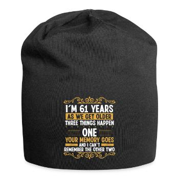 61 Idea Funny Memory goes out Year Old Humor - Jersey-Beanie - Schwarz - Vorne