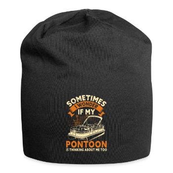 Pontonboot Kapitän Bootfahren See Pontoon - Jersey-Beanie - Schwarz - Vorne
