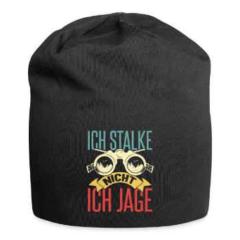 Lustiges Jagdhorn Fernglas Jäger Spruch design - Jersey-Beanie - Schwarz - Vorne
