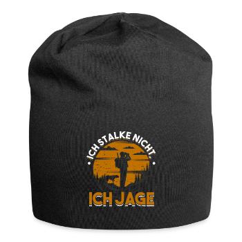 Lustiges Jagdhorn Fernglas Jäger Spruch design - Jersey-Beanie - Schwarz - Vorne