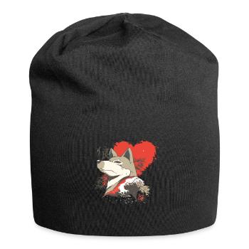 Retro-japan-wolf Große Kanagawa-welle - Jersey-Beanie - Schwarz - Vorne
