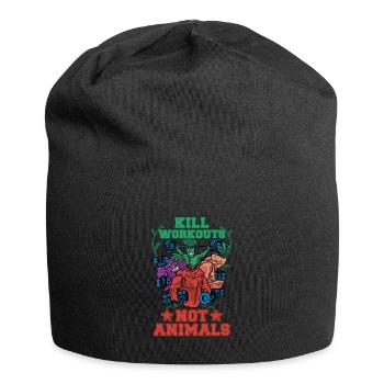 Kill Workouts Not Animals Funny Vegan - Jersey-Beanie - Schwarz - Vorne