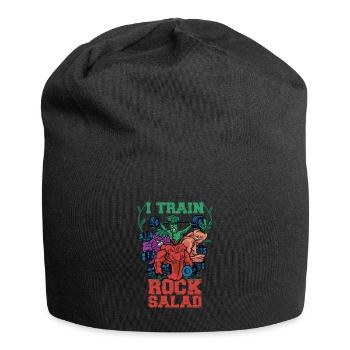 Ich trainiere Rock Salat Lustige vegane Fitness - Jersey-Beanie - Schwarz - Vorne