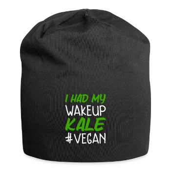 Ich hatte meinen Wakeup Grünkohl Lustig Vegan - Jersey-Beanie - Schwarz - Vorne