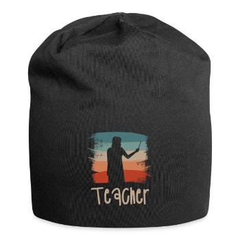 Retro Vintage Teacher Professor Teaching - Jersey-Beanie - Schwarz - Vorne