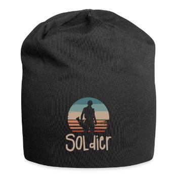 Rétro Vintage Soldat Armée Militaire - Bonnet en jersey - noir - Devant