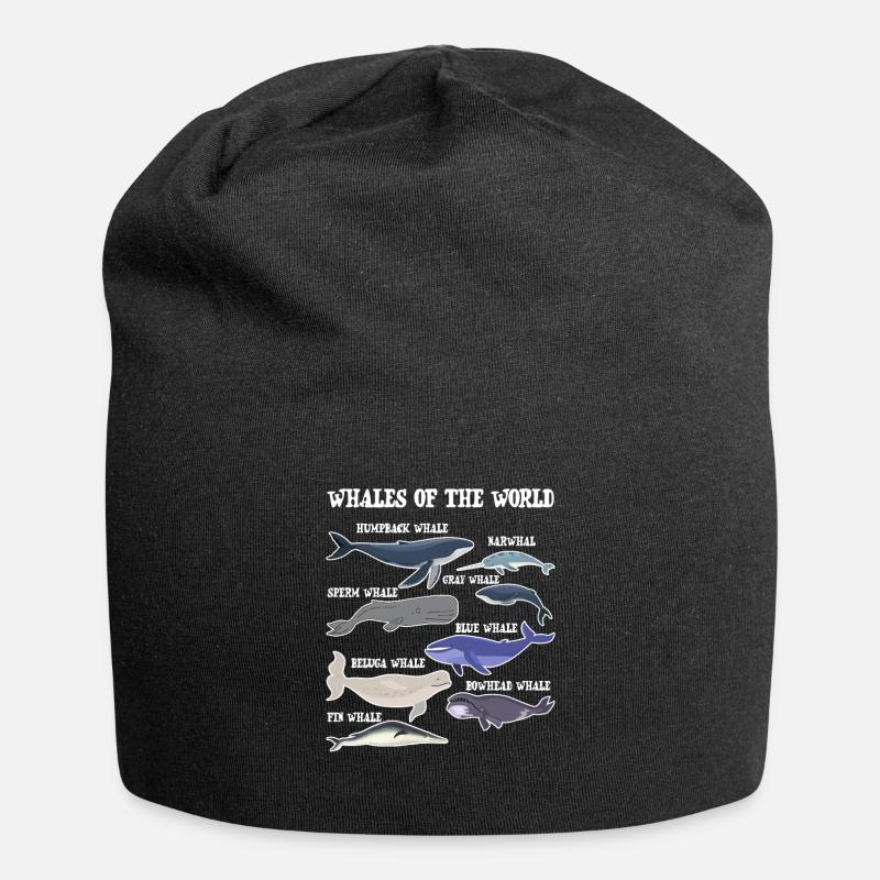 Les baleines du monde - Bonnet en jersey - noir