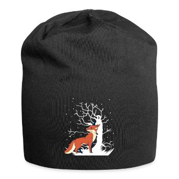 Fuchs Xmas Waldtiere Schnee Weihnachtsgeschenk - Jersey-Beanie - Schwarz - Vorne