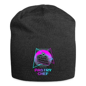 Retro Pastry Chef Pastries - Jersey Beanie - charcoal grey - Front