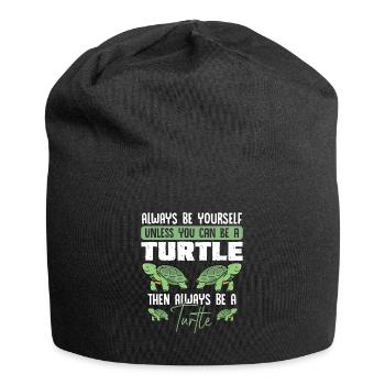 Always be a turtle turtles - Jersey-Beanie - Schwarz - Vorne