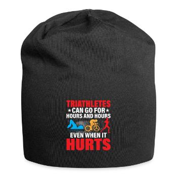 Triathletes can go for hours and hours Tri Triat - Jersey Beanie - black - Front