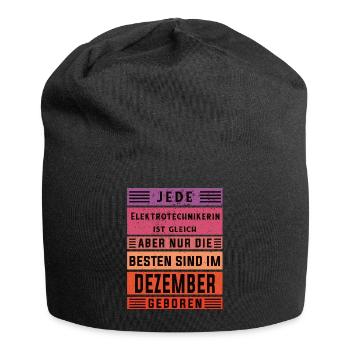 Elektriker Geburtstag Dezember geboren - Jersey-Beanie - Schwarz - Vorne