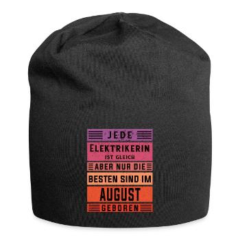 Elektriker Geburtstag August geboren Elektrikerin - Jersey-Beanie - Schwarz - Vorne