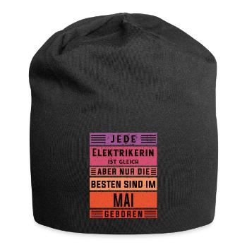 Elektriker Geburtstag Mai geboren Elektrikerin - Jersey-Beanie - Schwarz - Vorne