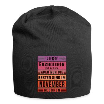 Kindergärtner Geburtstag November geboren - Jersey-Beanie - Schwarz - Vorne