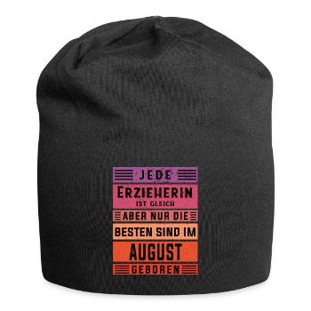 Kindergärtner Geburtstag August geboren Erzieherin - Jersey-Beanie - Schwarz - Vorne