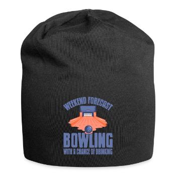 Weekend forecast bowling with a change of drinking - Jersey-Beanie - Schwarz - Vorne