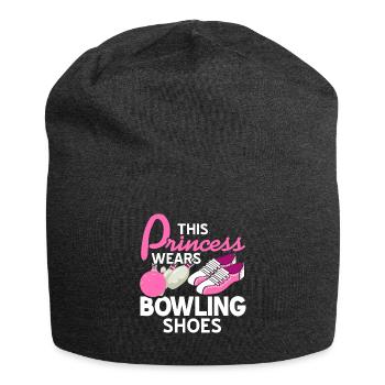 This princess wears bowling shoes - Jersey Beanie - charcoal grey - Front