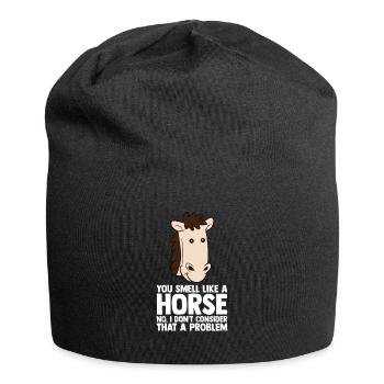 Horses Riding Rider Saying - Jersey Beanie - black - Front