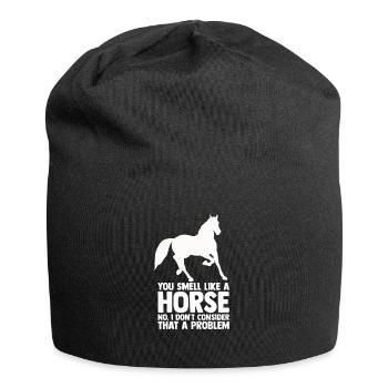 Reiten Pferd Reiterhof Reiterin Geschenk - Jersey-Beanie - Schwarz - Vorne