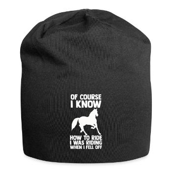 Horses Riding Rider Saying - Jersey Beanie - black - Front