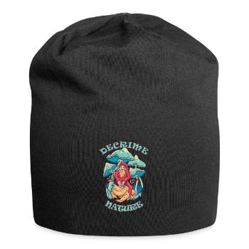 Decrime Nature Colorful Magic Mushroom Trippy - Jersey Beanie - black - Front