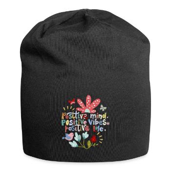 Motivation positive, ondes positives, typographie - Bonnet en jersey - noir - Devant