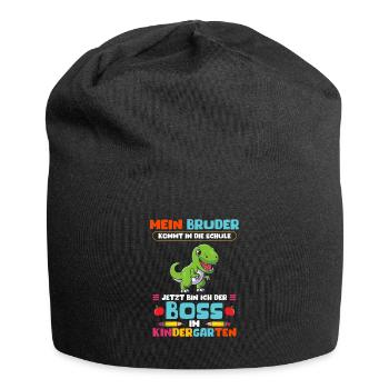 Mon frère vient à l’école Maintenant je suis patron - Bonnet en jersey - noir - Devant