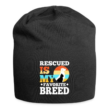 Rescued est ma race préférée cultivée - Bonnet en jersey - noir - Devant