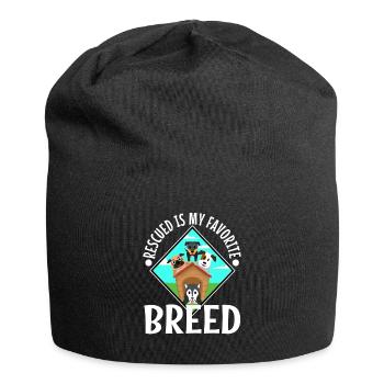 Rescued est ma race préférée - Bonnet en jersey - noir - Devant