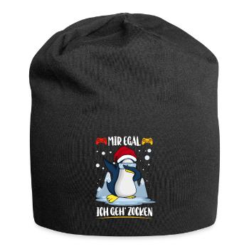 Egal Ich Geh Zocken Gaming Anti Weihnachts Shirt - Jersey-Beanie - Schwarz - Vorne