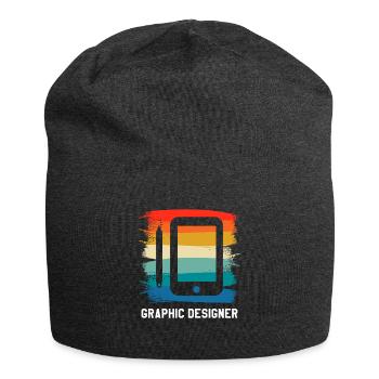 Rétro Vintage Graphiste Design Graphique - Bonnet en jersey - charbon - Devant