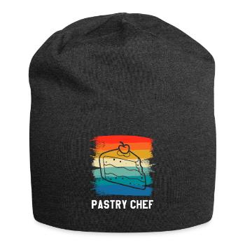 Retro Vintage Pastry Chef Pastries - Jersey Beanie - charcoal grey - Front