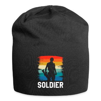 Rétro Vintage Soldat Armée Militaire - Bonnet en jersey - noir - Devant