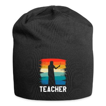 Retro Vintage Teacher Professor Teaching - Jersey-Beanie - Schwarz - Vorne