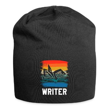 Retro Vintage Writer Professor Book Writing - Jersey Beanie - black - Front