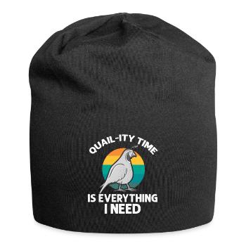 Wachtel Vogel Liebhaber Geschenk - Jersey-Beanie - Schwarz - Vorne