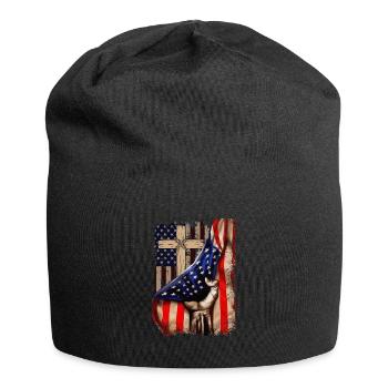 Jesus Christ Bible USA Flag Bible Christian - Jersey Beanie - black - Front